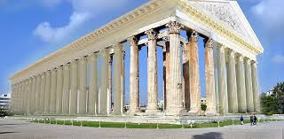 Reconstrucción del Templo de Zeus, ficha tecnica del fronton, planta y dimensiones